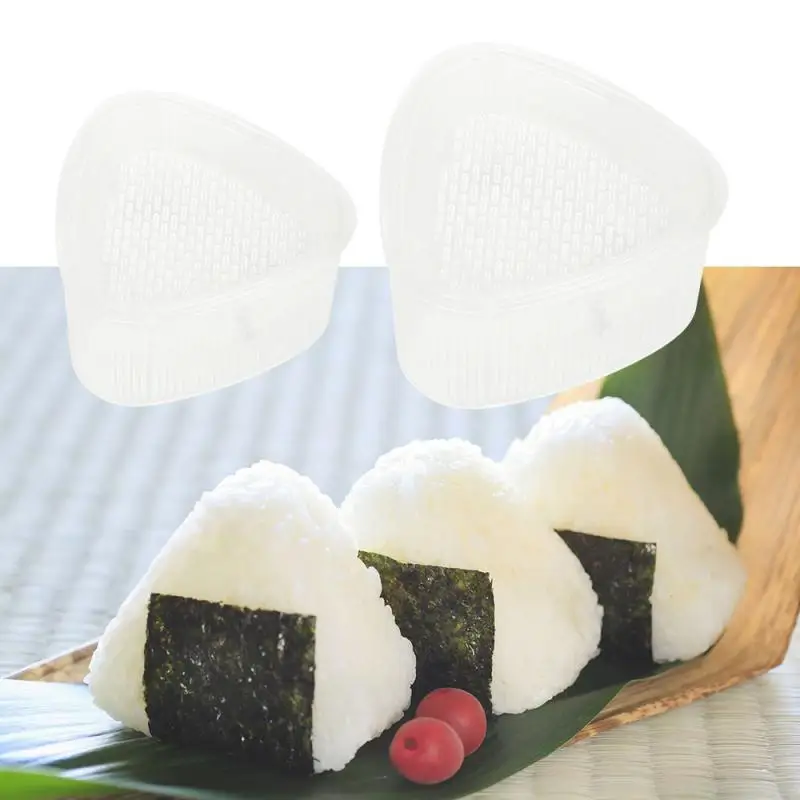 2 шт Треугольные пластиковые рисовые шарики для суши, формочки Onigiri, набор кухонной посуды, прозрачные аксессуары Bento