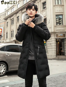 

Boollili 2020 New Parka Winter Jacket Men Clothes Hooded Coat Casual Warm Cotton Coat Jacket Big Fur Collar Parka Hombre