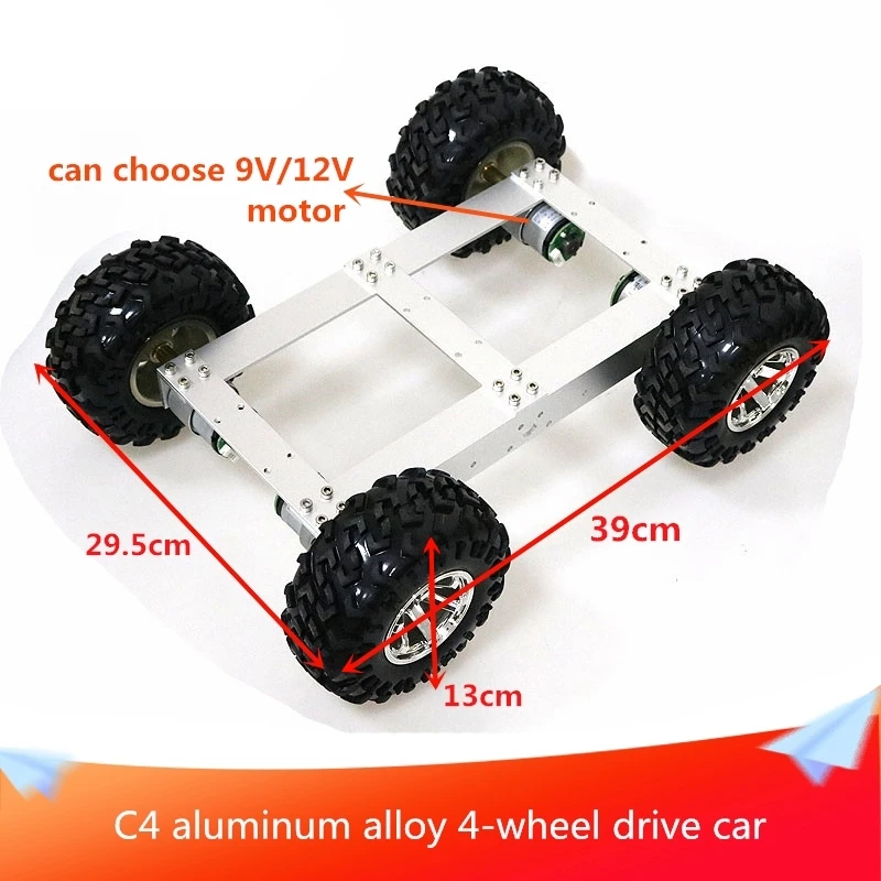 C4 4wd умный автомобиль шасси из алюминиевого сплава комплект 4 Мотор привод