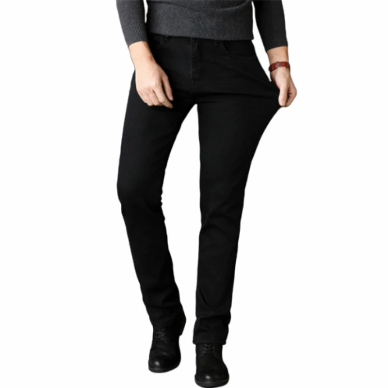 Джинсы мужские узкие эластичные модные классические брюки из денима деловой