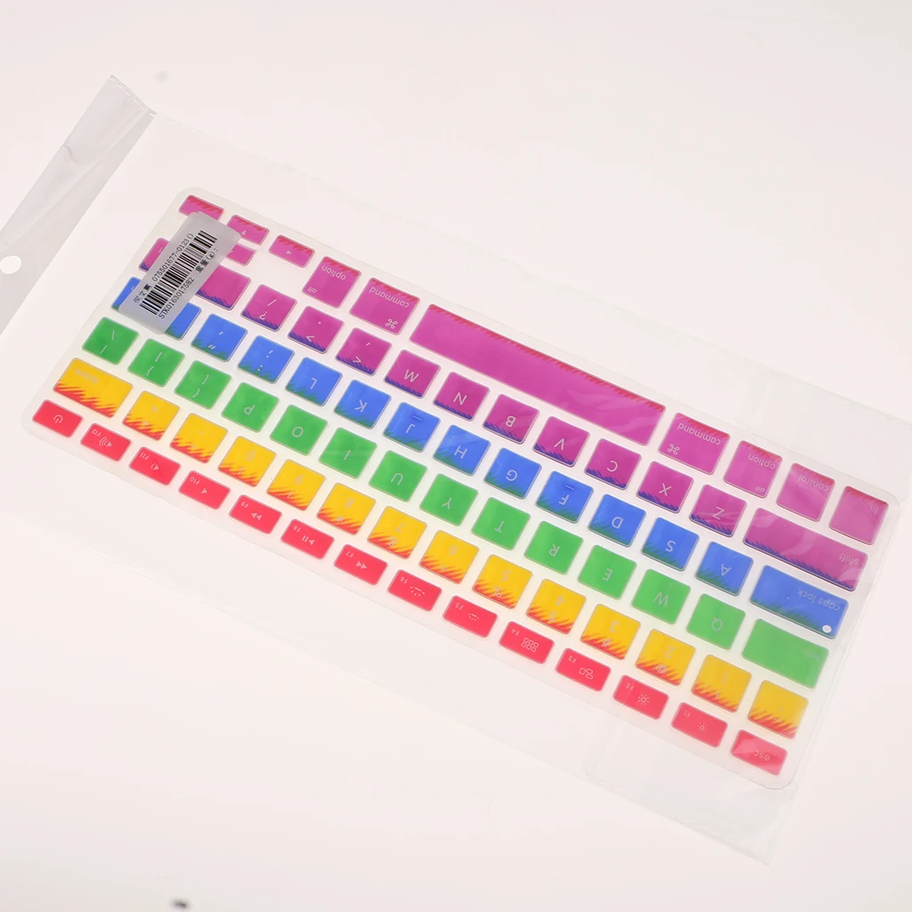 Dustproof Waterproof Silicone Rainbow Keyboard Cover Skin Protector for Macbook Pro 13/15/17'' US Version