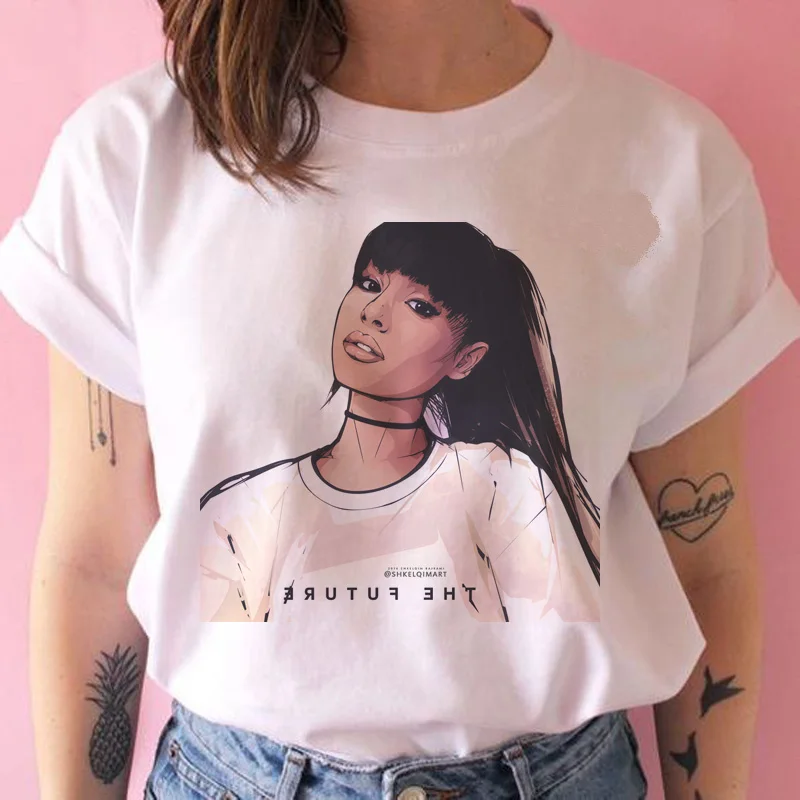 ariana grande T Shirt Women Hip Hop Tops ulzzang Casual tshirt harajuku kawaii 90s t-shirt female O-Neck T-Shirt Women