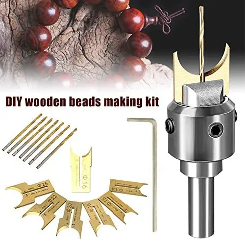 

Wooden Bead Maker Beads Drill Bit Milling Cutter Set Woodworking Tool Kit