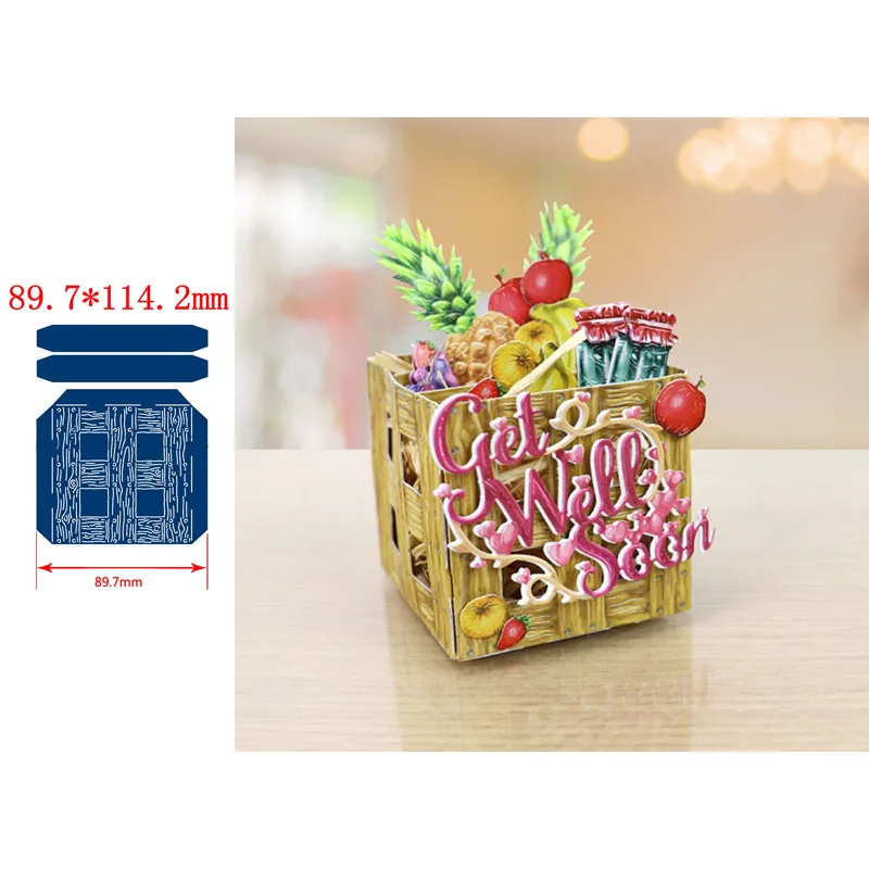 

Splicable Square Flower Basket Decoration Metal Cutting Dies Scrapbooking Paper DIY Cards Crafts Embossing Die Cuts New 2019