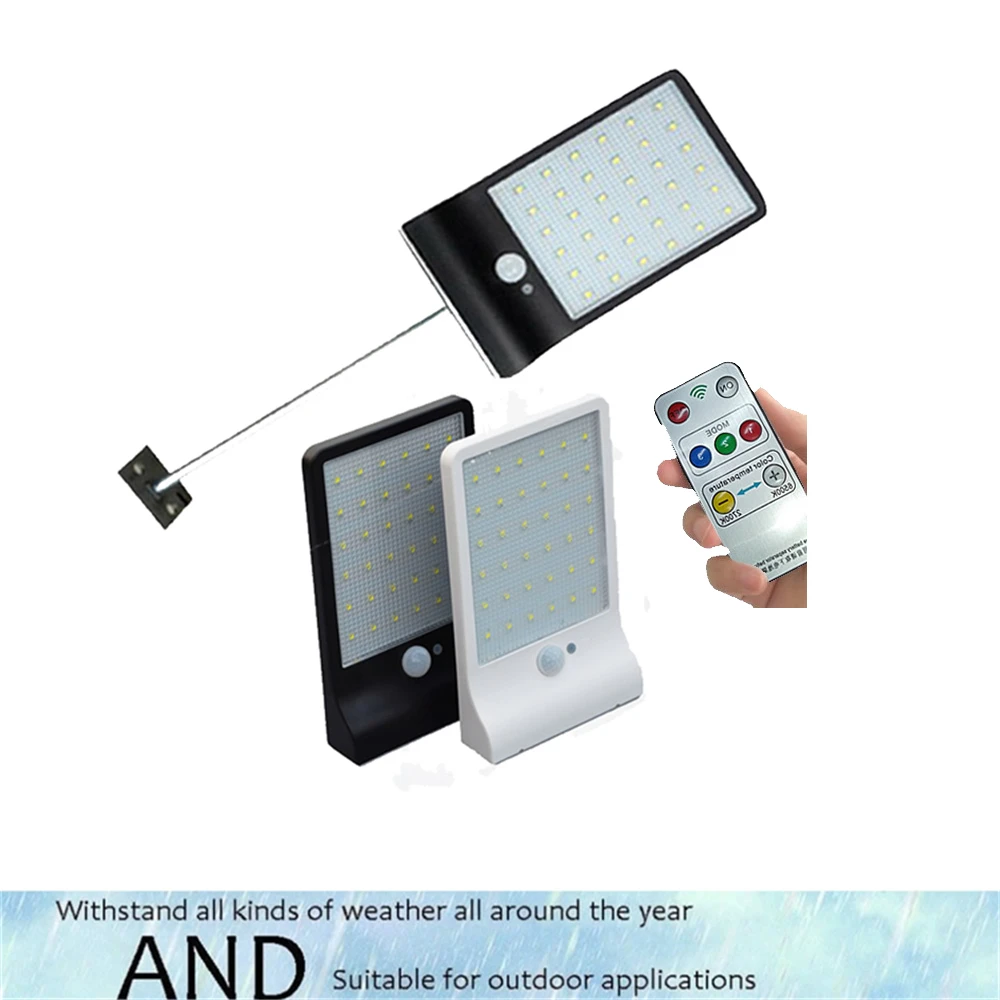 

Solar Lights Outdoor 48 LED Wall Solar Motion Sensor Light with Remote Controller Wireless Waterproof Security Lamp for Wall rem
