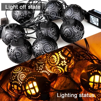 

Flame Ball Lights Solar Lighting Strings Patio Outdoor Lighting Flame Effect Lantern Garden Solar Rattan Ball LED String Light