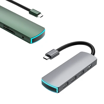 

6 in 1 USB C HUB USB to Multi HDMI USB 3.0 Carder Reader Adapter USB Splitter for Pro Air USB Dock Type C HUB