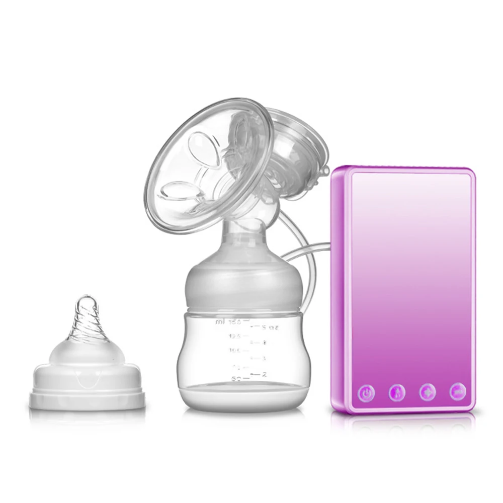Purple Молочный насос нагреваемый и интеллектуальный Электрический молокоотсос usb зарядка и портативный молокоотсос для послеродовой матери - Цвет: Purple