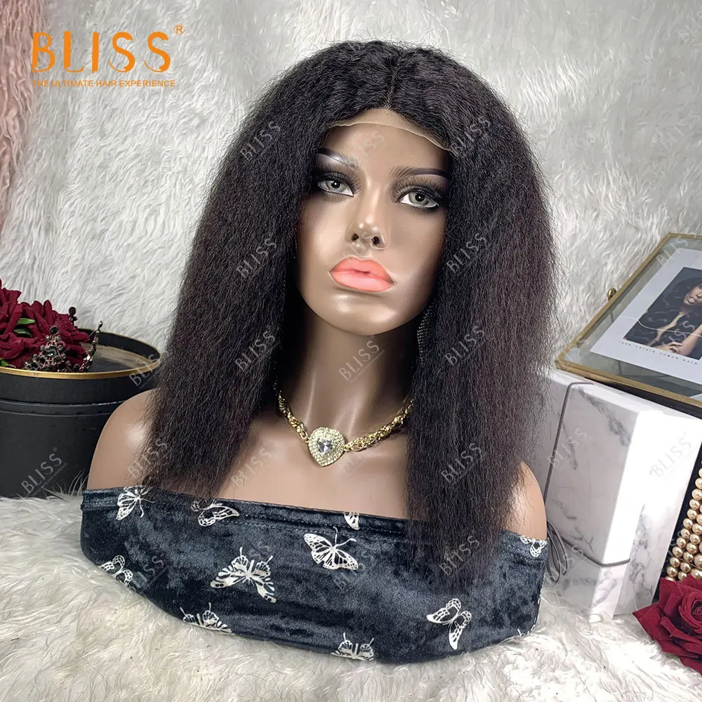 BLISS кудрявые прямые 4X4 Кружева Закрытие парик для черных Для женщин Натуральный