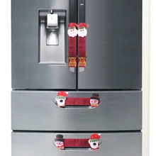 4 шт. рождественские чехлы на ручки 31x7,5x2 см, чехлы на дверные ручки с изображением Санта-Клауса, защитные перчатки, украшение для кухни