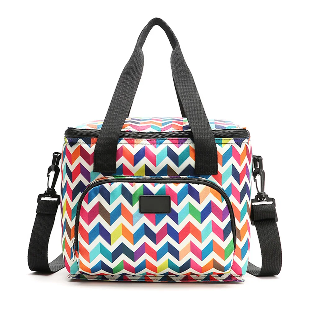 Bolso de mano con estampado, fiambrera térmica portátil aislante, refrigerador Oxford, fiambrera para Picnic
