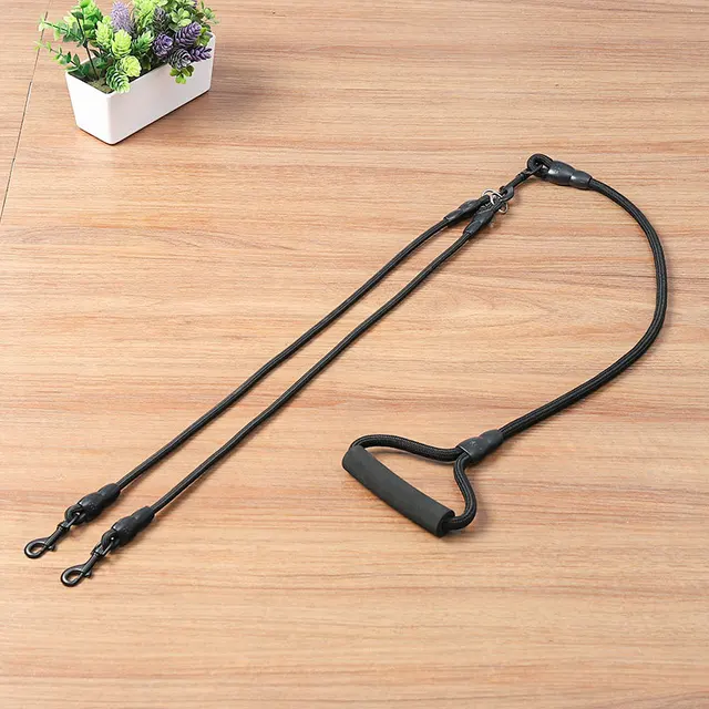 Pet Dog Leash Nylon Rope Double Dual Two Heads Dogs Leash 2 Way Coupler Walk Two and More Dogs Collars Harness Leads Dog Leashes 6