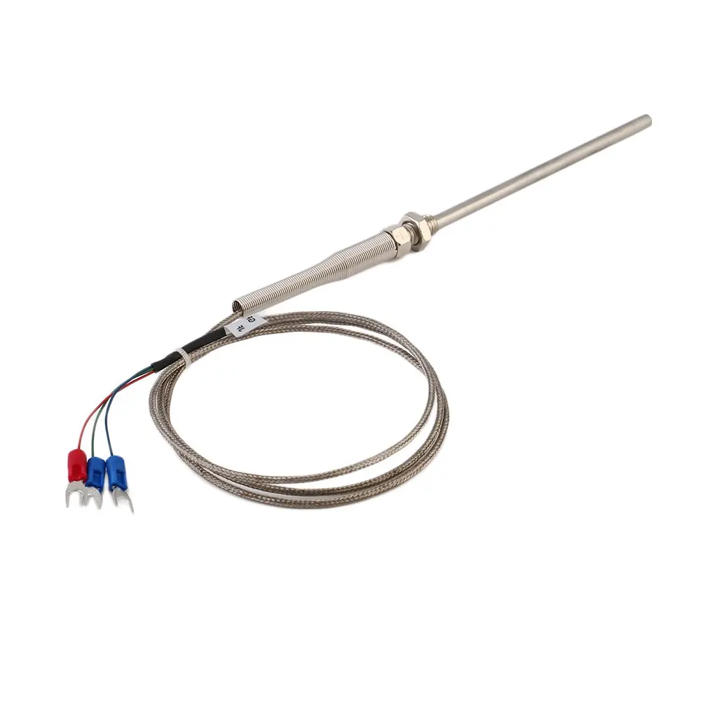 

New Temperature Sensor 1m Cable Stainless Probe 100mm 3 Wires -50~400 â„ƒ