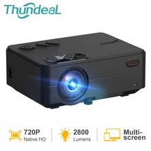 Thundeal mini projetor rd813 nativo 1280x720p wi fi sem fio multi tela led beamer hd em usb 3d vídeo projetor de cinema em casa