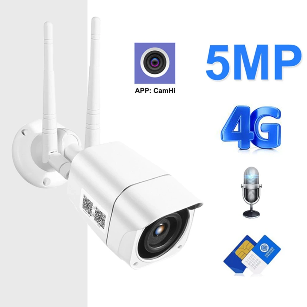 

4g Sim Card Ip Camera Wireless Wifi Hd 1080p 5mp Wifi Security Camera Outdoor With P2p Onvif Two Way Audio Function