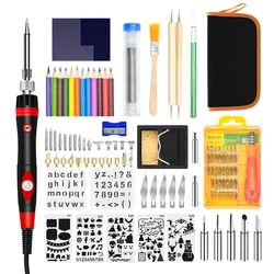 Kit de stylos pyrogravure 60W, 101 pièces, gravure sur bois, gaufrage, fer à souder à température réglable 