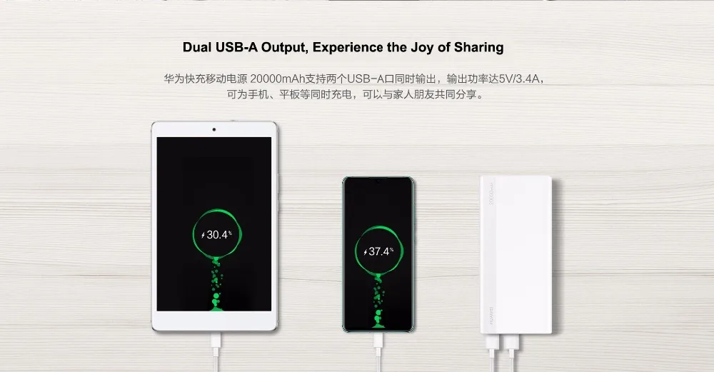 Huawei QuickCharge power Bank 20000 мАч Max 18 Вт двухсторонняя Быстрая зарядка портативный внешний аккумулятор для mate 9 10 20 X Pro P10 P20