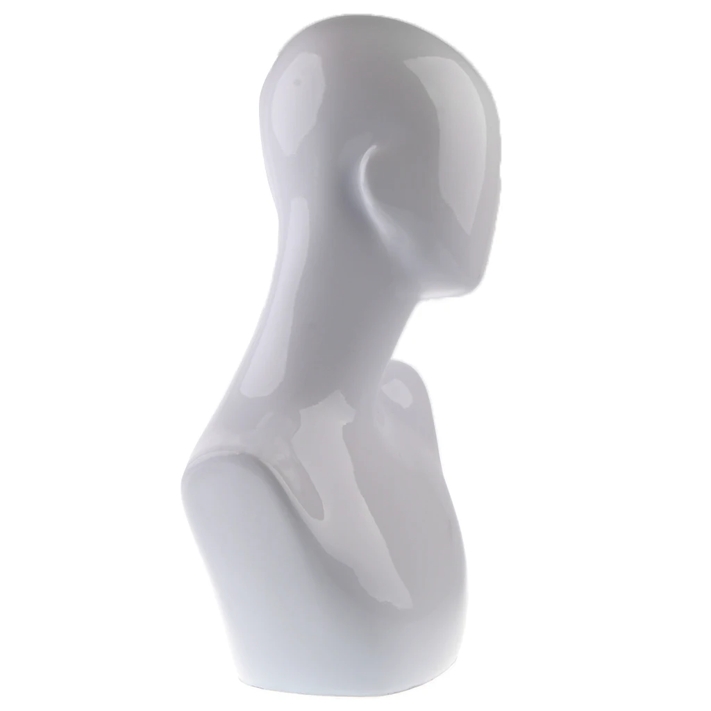 White Mannequin Male Female Neck Head Shoulders Model Hair Hat Wigs Glasses Stand Jewelry Scalf Necklace Display