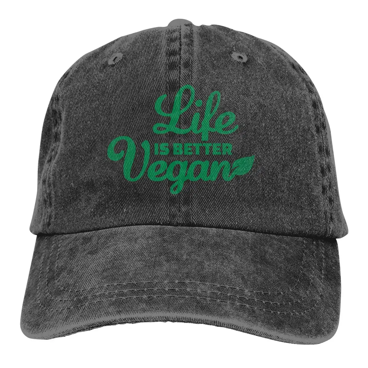 Life is Better Vegan унисекс бейсболка хлопковая джинсовая Регулируемая Солнцезащитная шляпа для мужчин или женщин
