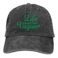 Life is Better Vegan унисекс бейсболка хлопковая джинсовая Регулируемая Солнцезащитная шляпа для мужчин или женщин