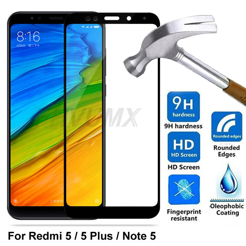 9D Tempered Glass For Xiaomi Redmi Note 5 Note5 Pro global Glass Protective For Redmi 5 redmi5 Plus Full Cover Screen Protector afbeelding
