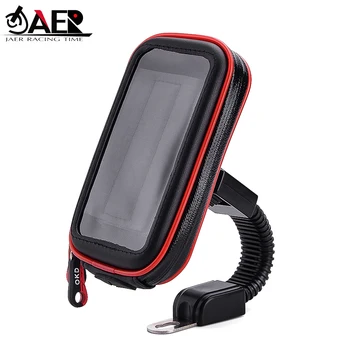 

JAER Phone within 6.3 inch Screen Side Mirror Phone Holder Rearview Mirror Mount 360 Degrees Smartphone Stand Touch screen Bag