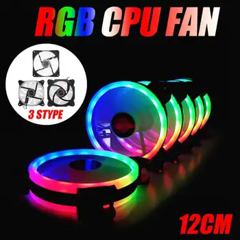 

multicolor RGB Case circle Cooling 2 ring cpu led Fan 120mm 12cm RGB LED Ring For Computer Cooler water cooler Radiator