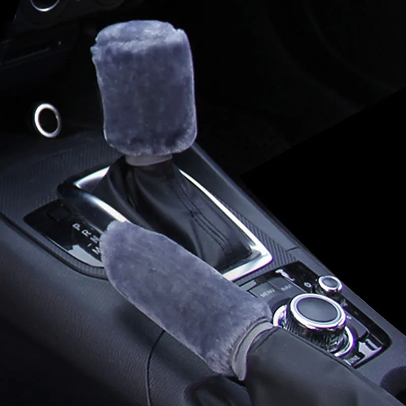 Внутренняя отделка автомобиля комплект ручной тормоз рукав крышка шестерни новый стиль плюшевые шестерни крышка автомобильные