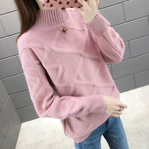 9318 new women's half high collar pullover, autumn and winter, new sweater, 50-2f, 3 rows, 3 shelves