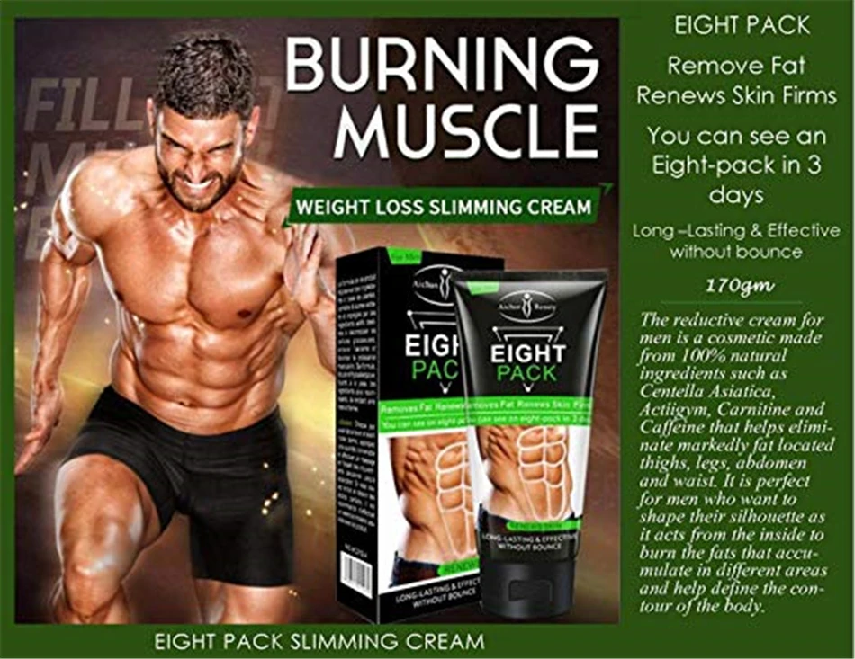 Men Eight Pack Stronger Muscle Cream Remove Fat Weight Burning Muscle  Smooth Lines Press Fitness Bel