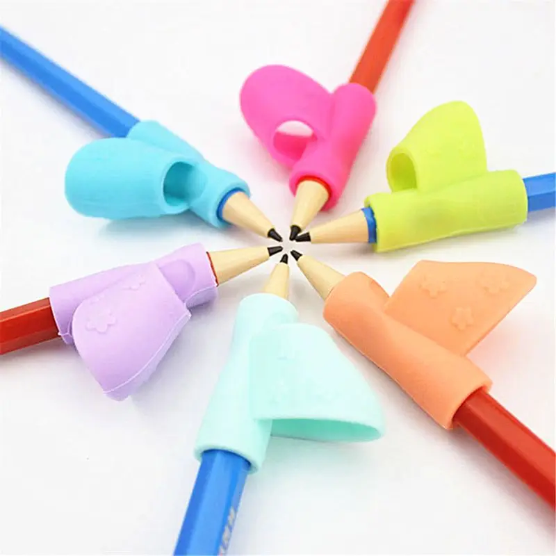 6pcs Writing Corrector Pencil Grip Montessori Toys for Children Kids Learning 