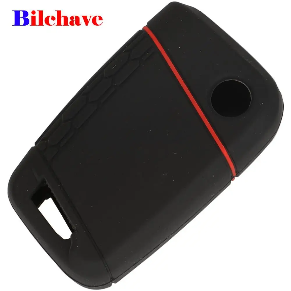 Jingyuqin 100pcs Skoda Octavia Kodiaq Karoq 폭스 바겐 폭스 바겐 폴로 Passat B8 Tiguan 2 Fob 실리콘 원격 키 케이스 커버 3BT