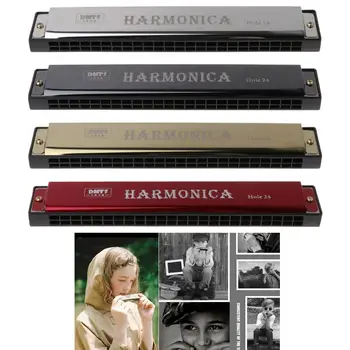 

Professional 24 Hole Harmonica Key of C Mouth Metal Organ for Beginners