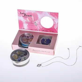 

1 Set Gift Natural Oyster The Zodiac "Pearl Of Love" Necklace Heart Love Pendant Women Mysterious Surprise Jewelry with gift box