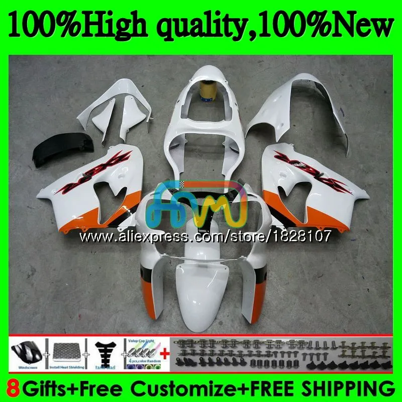 ZX900 комплект для KAWASAKI ZX900CC ZX9 R ZX 9R 9 R 900 900CC 30BS. 23 ZX-9R 2000 2001 2002 2003 ZX9R 00 01 02 03 белый orange обтекатель