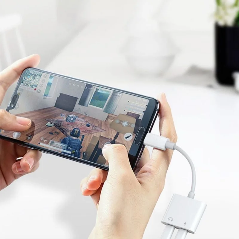 

2-in-1 Type-C Digital Audio Cable 3.5mm Jack Fast Charging Headphone Mobile Phone Adapters & Converters Cord