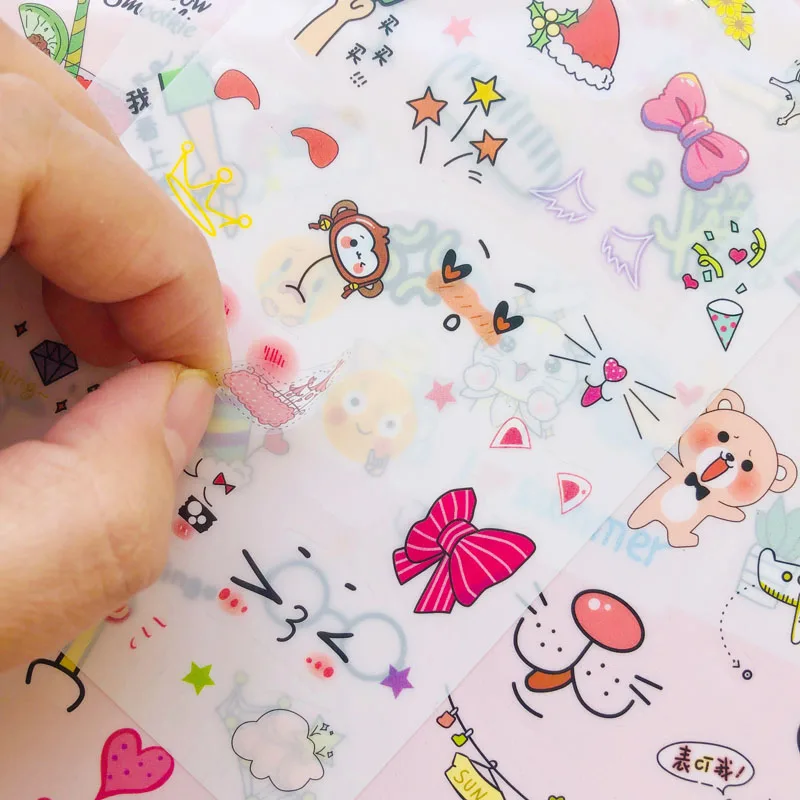 6 листов детские животные пуля декоративные клейкие наклейки палка этикетка