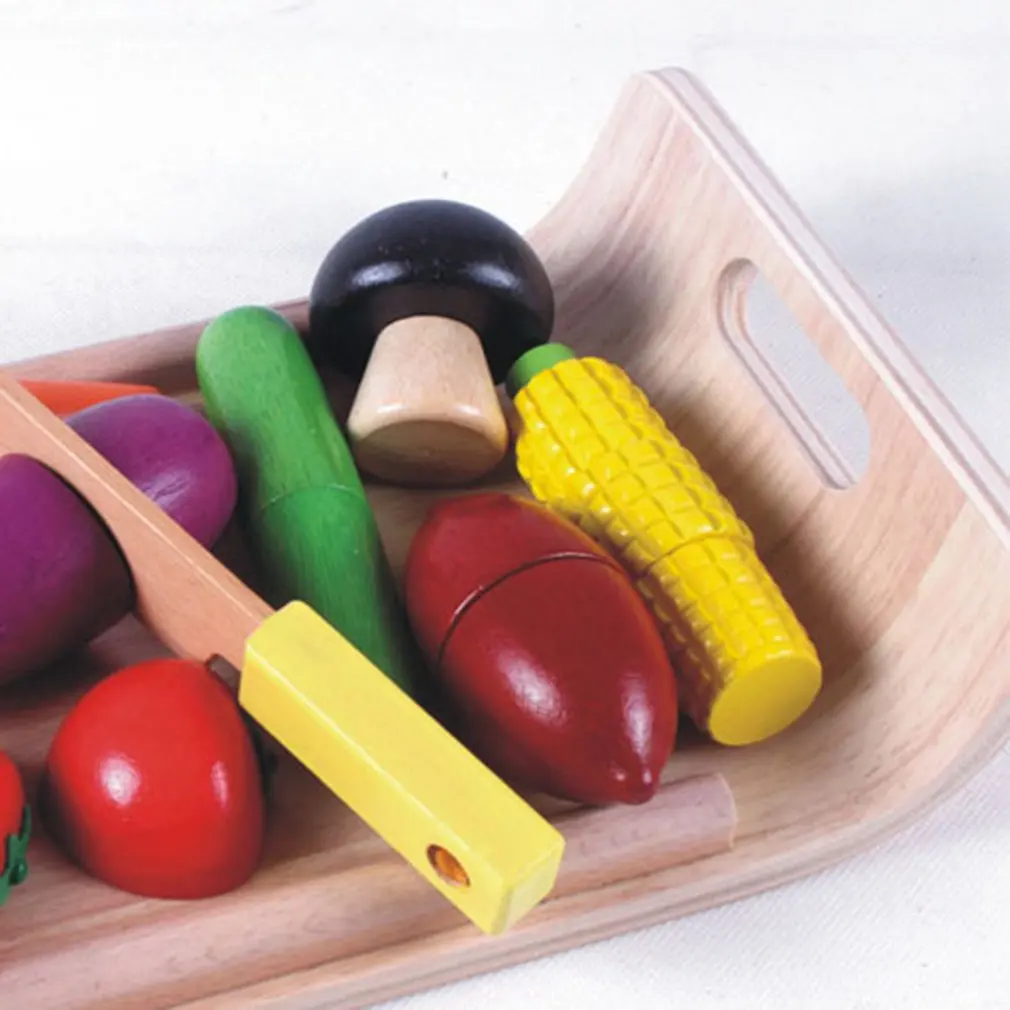 Деревянные детские магнитные режущие фруктовые и овощные игрушки-головоломки для раннего образования