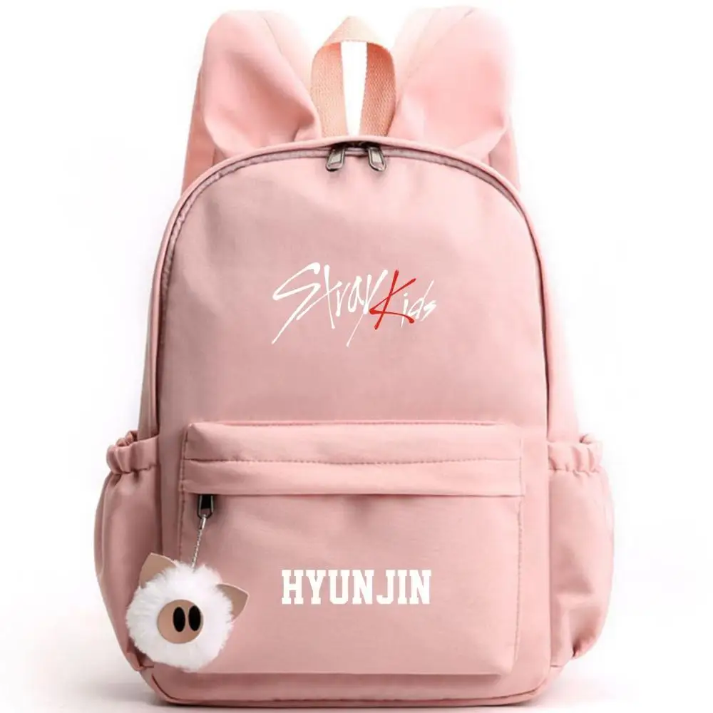 Stray Kids Changbin дизайнерский Рюкзак Школьные сумки черный розовый синий Mochila дорожные сумки ноутбук брелок для рюкзака с ушками