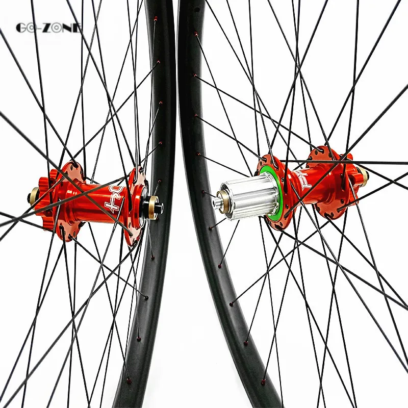 Best mtb 27.5 wheels asymmetric 33.5x25mm tubeless bike wheel HOPE 4 boost 110x15 148x12 /thru axle carbon disc wheelset pillar 1420 3