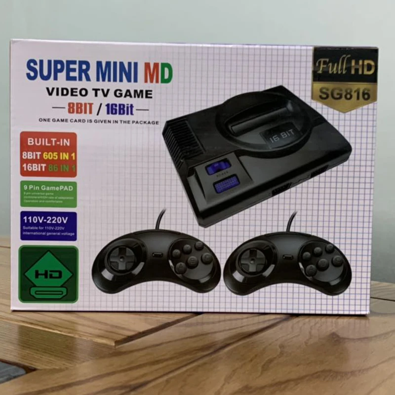 Новая игровая консоль для SUPER MINI MD Sega Mega Drive 16 BIT 86 Games 8 605 различных встроенных игр