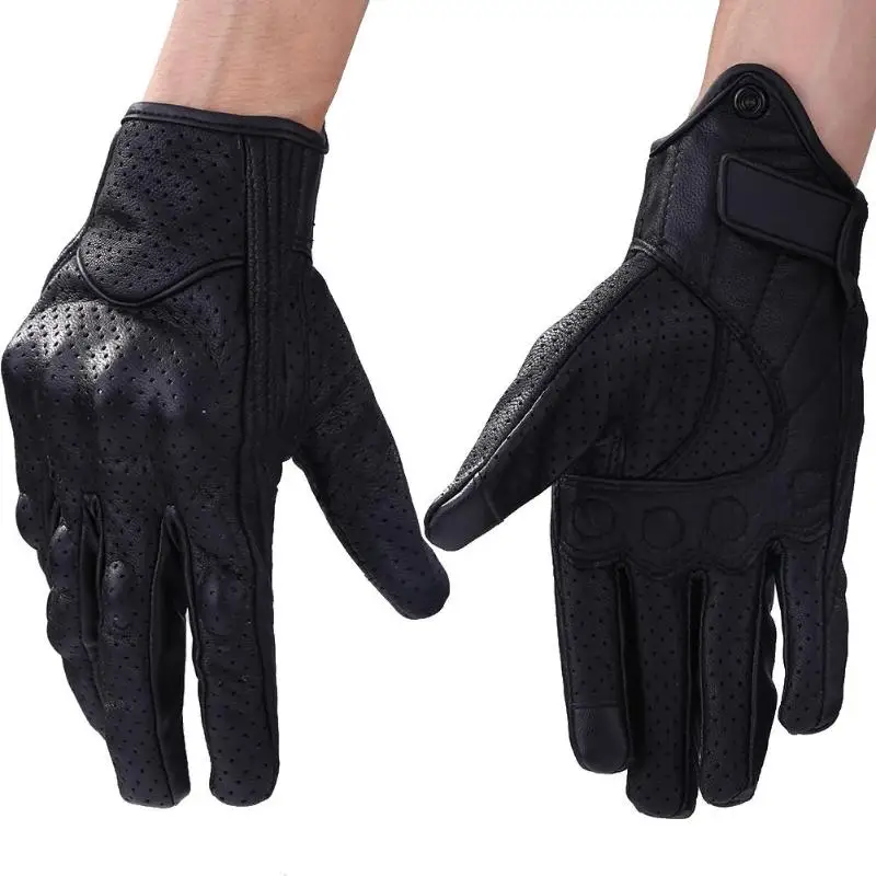 Натуральная кожа Внедорожные мото-перчатки с сенсорным экраном мужские велосипедные перчатки женские мотокросса Водонепроницаемые электрические велосипедные перчатки мотоперчатка