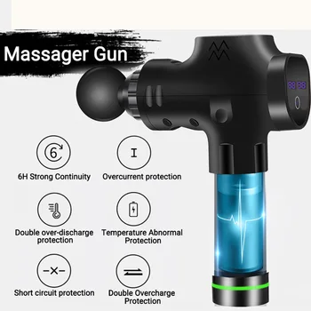 

2500MAH 24V Massage Gun LCD Display Body Touch Screen Exercising Muscle Electric Massager Gun head Massager for Neck Back Body