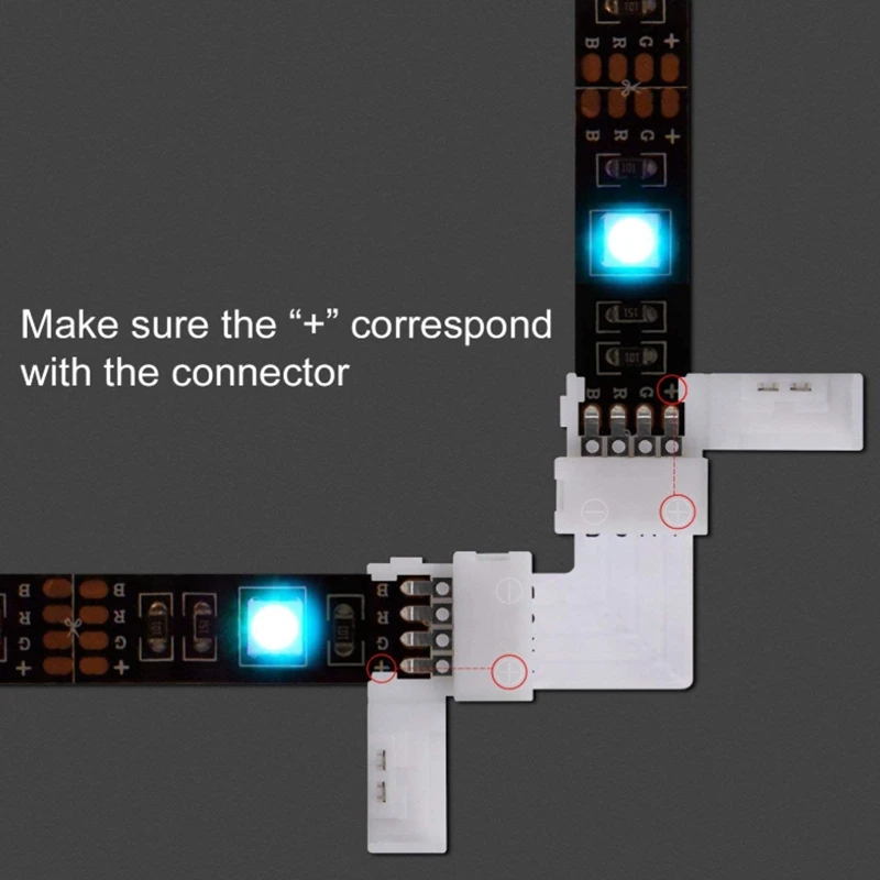 10 мм 4 Pin код L Форма светодиодный Rgb Разъем для подключения угловая под прямым