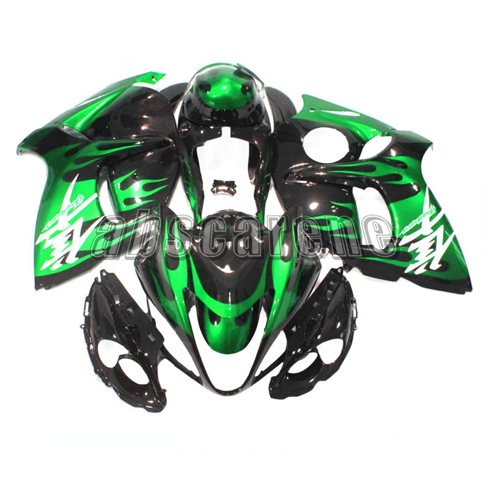 ABS полный обтекатель комплект для Suzuki GSXR1300 Hayabusa 2008- 10 11 12 13 14 15 16 инъекции кузов черный с зеленым пламенем