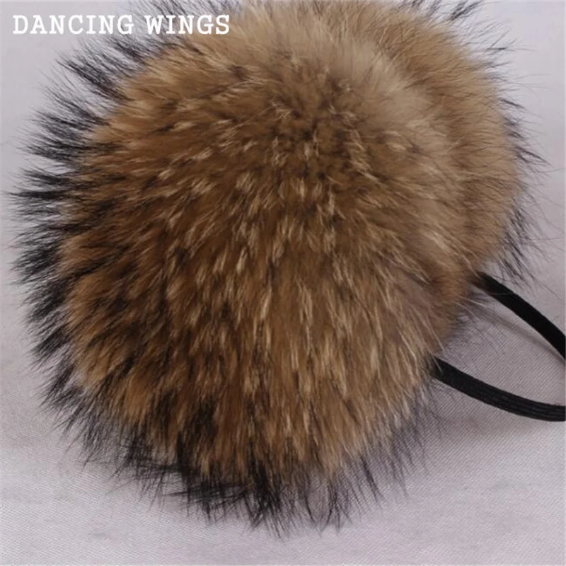 Oversized Real Big Raccoon Fur Earmuffs Lovely Personality Plush Fur