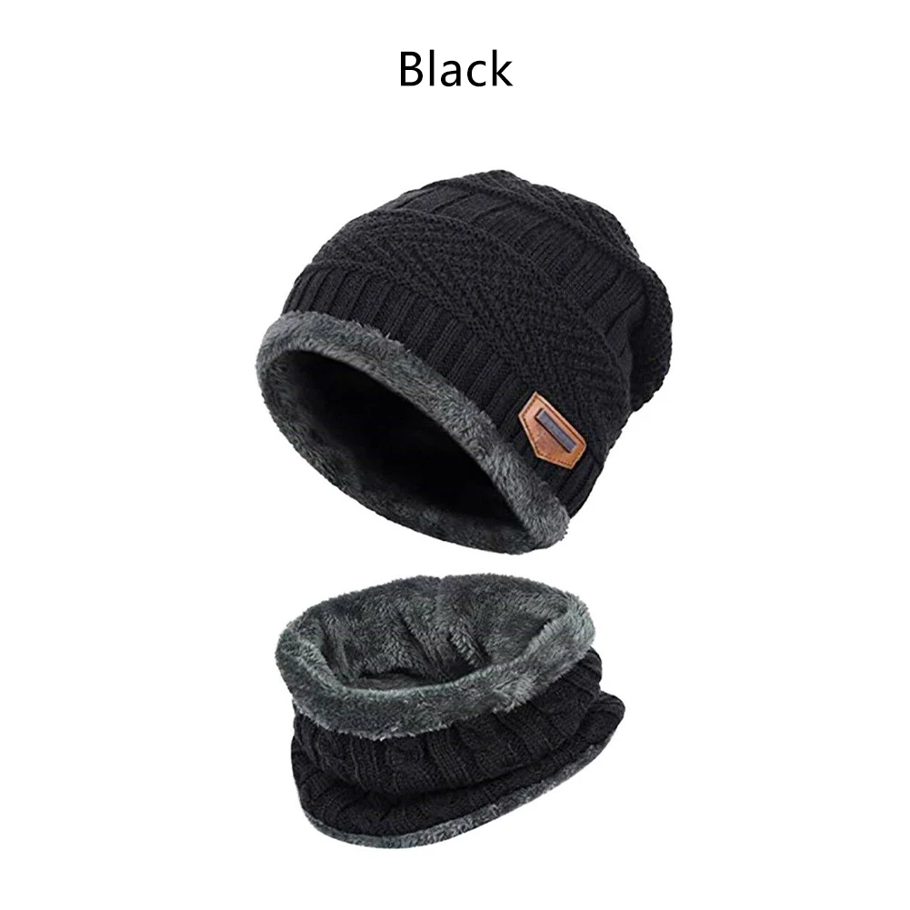 Мужская модная однотонная вязаная шапка, теплая зимняя шапка, вязаная шапка, шарф, шапка, зимние шапки для мужчин, вязаная шапка, деликатная вязаная шапка