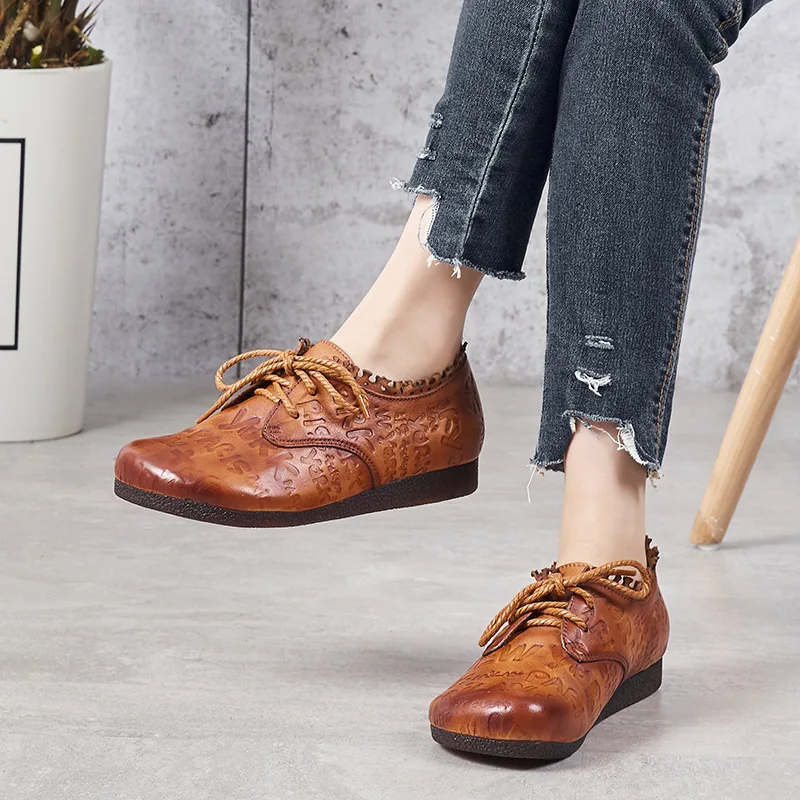 

Platinum di si Genuine Leather Small Leather Shoes Women's British-Style College Retro WOMEN'S Shoes 2019 Autumn New Style Soft-