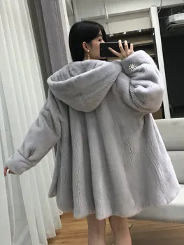 

Real Mink Fur Coat Women Winter Jacket Natural Fur Coats and Jackets Women Hooded Luxury Coat Chaquetas Mujer 2020 W052 KJ3763