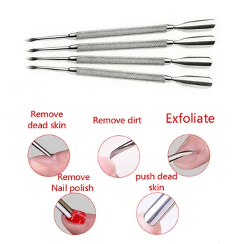 

4Pc Stainless Steel Nail Art Dead Skin Removal Pedicure Accessories Nail Cuticle Spoon Pusher Scraper Remover Manicure Tool